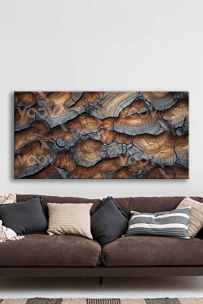 Voovart Ağaç Kabuğu Dekoratif Kanvas Tablo - Voov2807