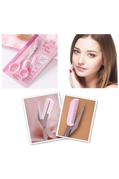 AYACO Foarfecă pentru tuns sprâncenele cu pieptene - Foarfecă pentru modelare...