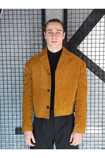 Geco Tan Faux Suede Men's Coat