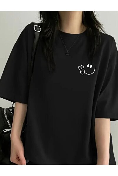 TekTarzz Unisex Eğlenceli Yüz Baskılı Tasarım Tshirt