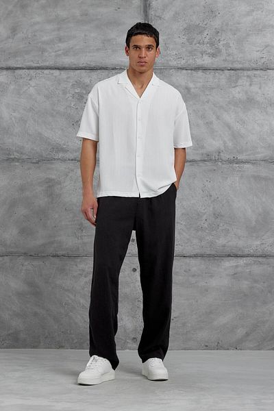 NOMARC Λευκό πουκάμισο Mrk ριγέ Oversize