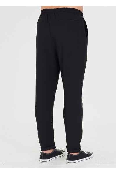 ZİNOX Men's Elastic Waist Lace-Up Double Leg Slim Fit Jogger Trousers