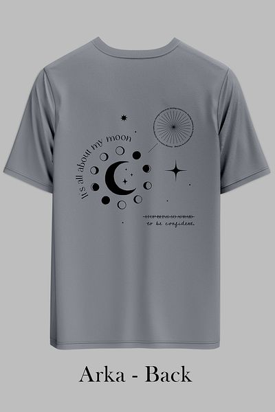 OXVİN ΦΑΣΕΣ ΣΕΛΗΝΗΣ Πίσω Εκτυπωμένο OVERSIZE Unisex T-Shirt (ΧΑΛΑΡΗ ΕΦΑΡΜΟΓΗ)