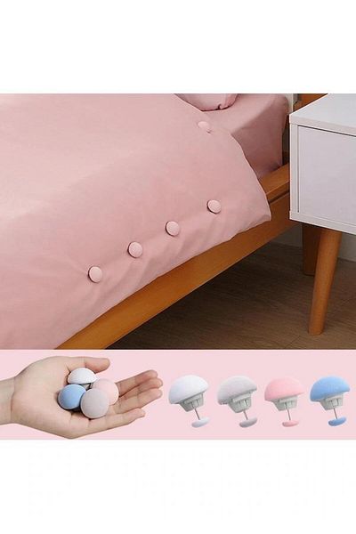 Pisicik 12 Pcs White Bed Sheet Buckles Non-Slip Quilt Key Duvet Cover Holder Gripper with Needle Fixer Gripper