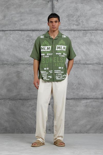 NOMARC Πράσινο πουκάμισο με στάμπα Mlm Elson Oversize
