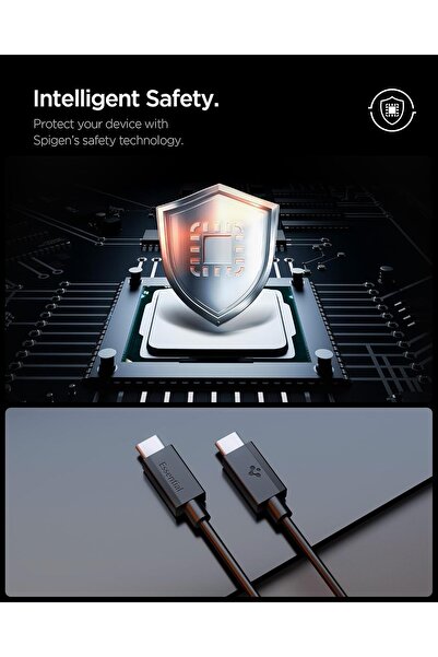 Spigen Spigen Essential USB-C to USB-C Cable [1 Meter] 3.3 Feet Fast Charging 60W 10,000+ Bends – Black