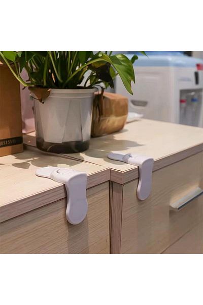 Pisicik 4 Pcs Door Handle Child Protective Lock Balcony Home Bedroom Door Security Lock Safety