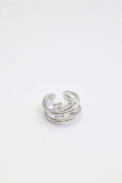 Royaleks Stoned Cartilage Earrings - Silver