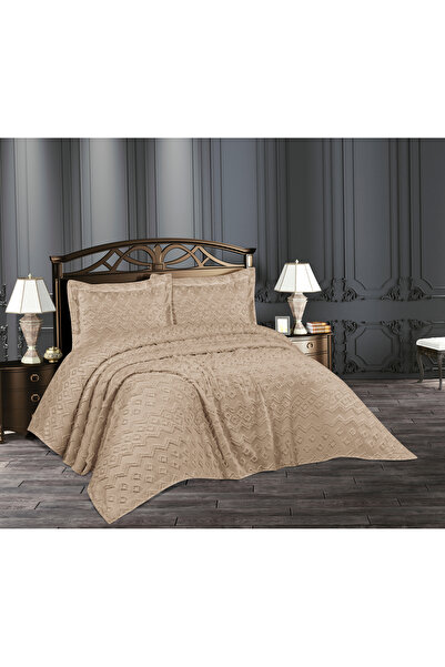 ESTİMA Aslan Tekstil Gamze Çift Kişilik Ponponlu Yatak Örtüsü 250x260 2 Yastık 50x80