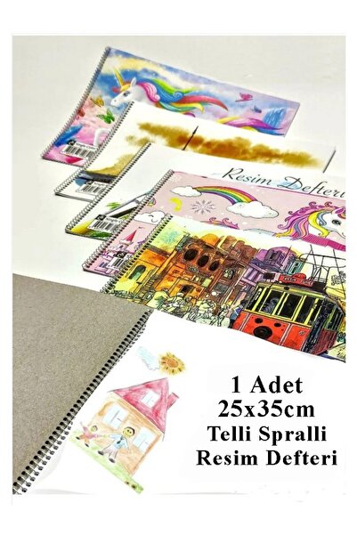 Artlantis Resim Defteri 15 Yaprak 25x35 cm 1 Adet Spiralli Orta Boy Telli Res...