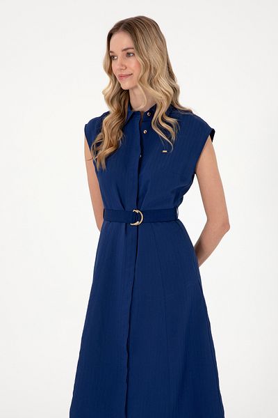 U.S. Polo Assn. Women's Navy Blue Midi Length Woven Dress 50299167-Vr033