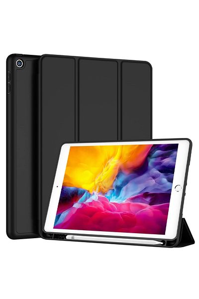 REDz Accessories Book Case with Pen Holder for Apple iPad 10.2 inch 7/8/9, 2019/2020/2021, Foldable, Black