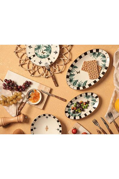 Porland Palms 14 Piece Breakfast Set for 6 People