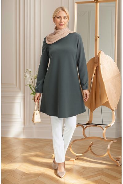 RESPİRO Seasonal Simple Tunic, Women's Tunic with Elastic Sleeve Ends