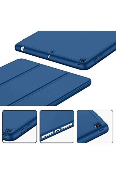 REDz Accessories Husă tip carte cu suport pentru pix pentru Apple iPad Mini 4/5, protecție completă, pliabilă, albastru marin
