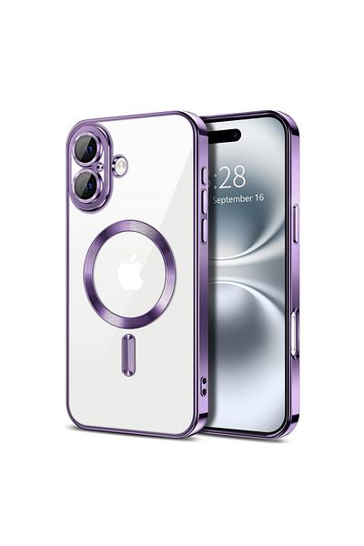 REDz Accessories Carcasă pentru iPhone 16 Plus, Luxe Armor, Magsafe, protecție cameră, silicon, transparentă, violet