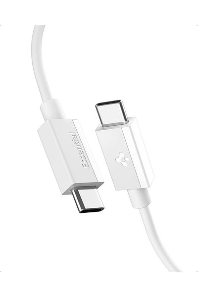 Spigen Spigen Essential USB-C to USB-C Cable [2 Meter] 6.6 Feet Fast Charging 60W 10,000+ Bends – White