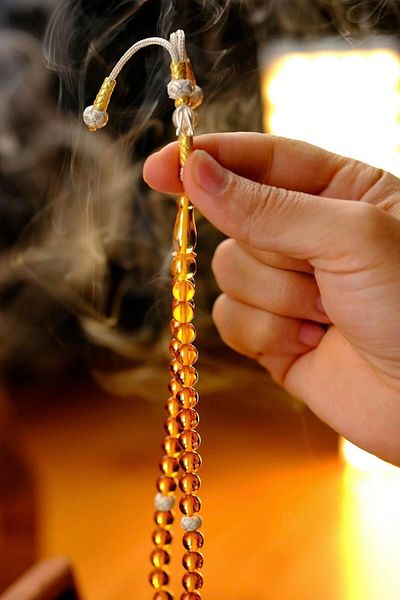 dergah tesbih Rare Color Transparent Drop Silver Kazaz Design