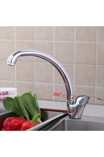 K Korman Kitchen Faucet with Rotating Spout, K Korman, Alloy, Chrome, LB00C