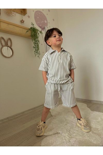 Zuzu Zippered Basic Gray Boy's Suit