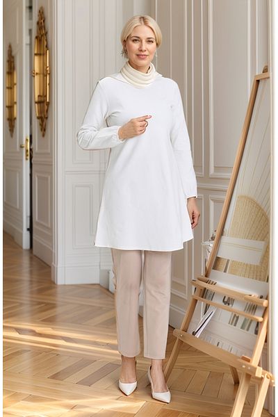 RESPİRO Seasonal Simple Tunic, Women's Tunic with Elastic Sleeve Ends