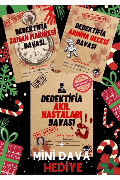 dedektifia Gift Packaged 4-Piece Case Pack, Murder Solving Game Set, Gift Product, Detectiveia Gift Set