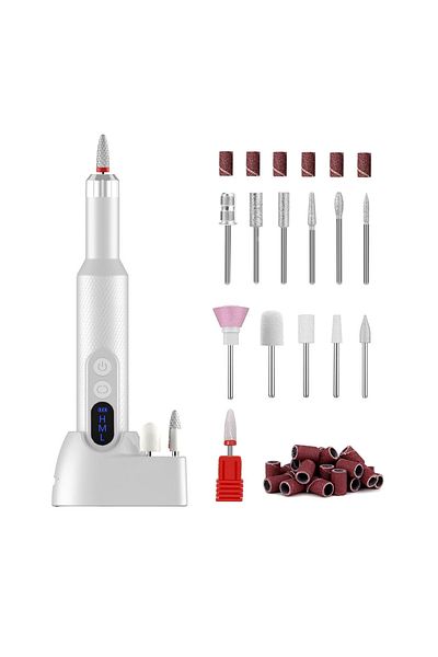 Teno Pila Electrica Profesionala pentru Unghii Teno®, wireless, 36 benzi de slefurie, alba