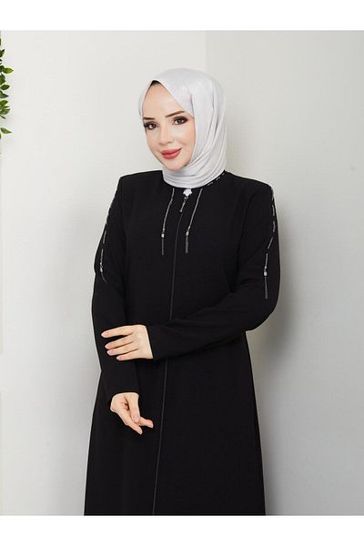 KMKkombin Women's Pardess with Chain Sleeve Detail