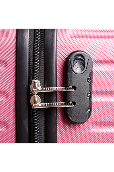 Travel POLO Troler mare, TRAVEL POLO, 78x48x32cm,A1004, bagaj de cala. Valiza din ABS, Roz Pudra