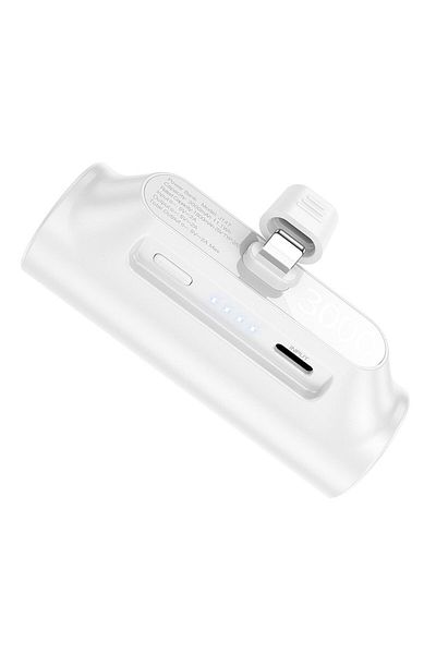 REDz Accessories External Battery, 3000 mAh, Lightning Connector, Hoco J147, iPhone Compatible, White