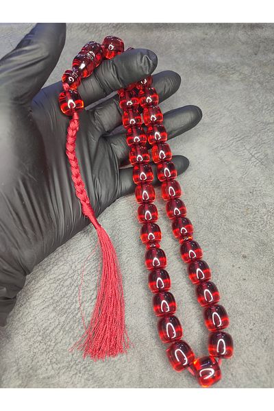 Mos Tespih High-End Collectible Squeeze Amber Prayer Beads with Rope Tassels