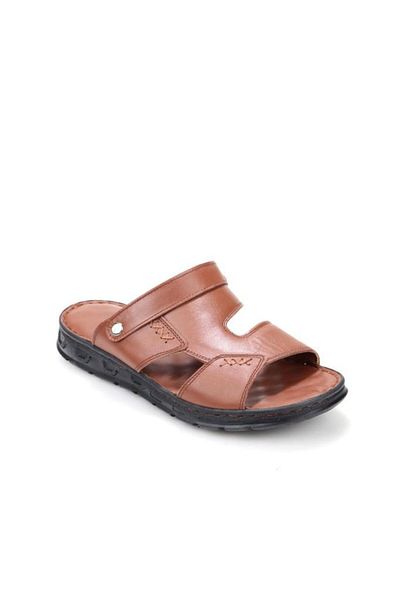 Papuçcity Aldmr 801 Orthopedic Men's Massage Sole Genuine Leather Sandals Slippers