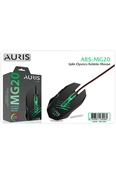 Auris MG20 Claw Series Rainbow Backlight RGB 3200 DPI Kablolu Oyuncu Mouse