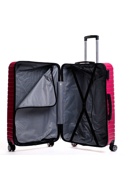 Travel POLO Troler mare, TRAVEL POLO, 78x48x32cm,A1004, bagaj de cala. Valiza din ABS, Fucsia