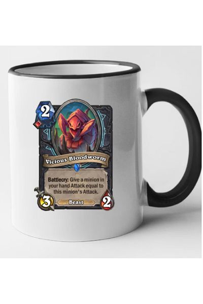OEM HearthStone personalized black handle mug - Vicious Bloodworm, INOVATIX®. 330 ml