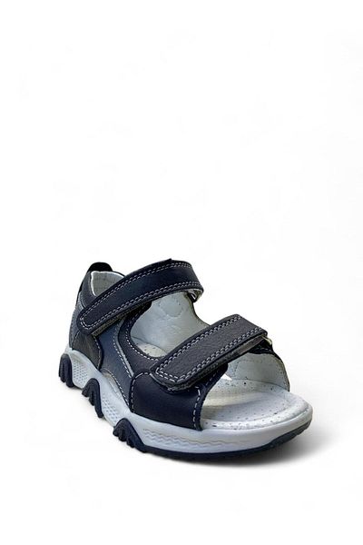 Tuğba Ortopedi 241 Orthopedic 100% Genuine Leather Boy's Preschool Navy Blue Corset Sandals