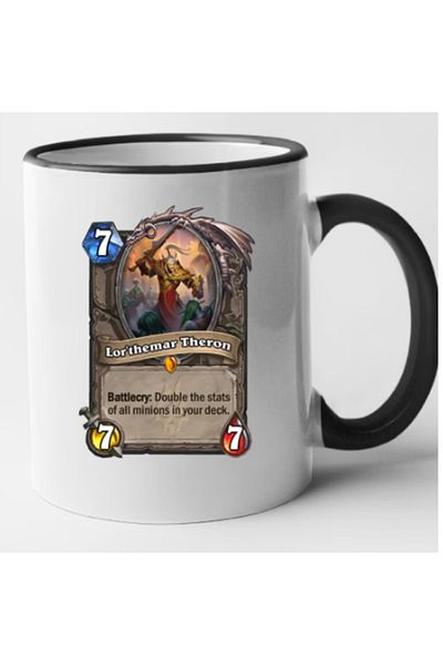 OEM HearthStone personalized black handle mug - Lorthemar Theron, INOVATIX®. 330 ml