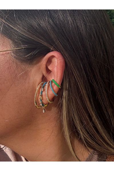 bijuxbymrv Special Series Stone Blue Green Earcuff (Cartilage Earring)
