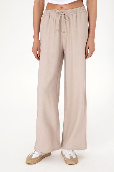 U.S. Polo Assn. Women's Beige Looe Relax Fit Canvas Trousers 50309088 -Vr011