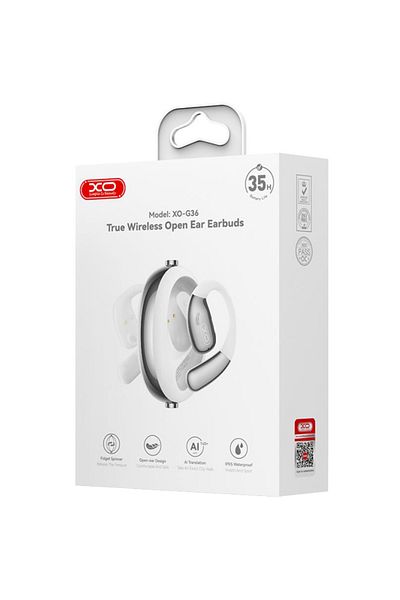 REDz Accessories Căști traducător wireless, xo-g36, Bluetooth, 145 de limbi, TWS și Anc, baterie de 7 ore, alb