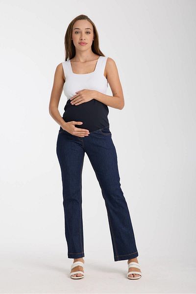 Işşıl IŞŞIL 4559-Pantaloni de denim cu picior tubular cu bandă elastică pentru abdomen