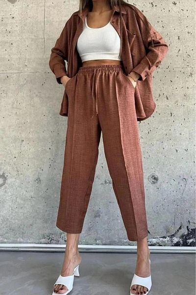 bb butik basic Sofia Shirt - Trousers Double Set (Easy Ironing) Sf0025