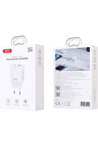 REDz Accessories Încărcător de perete Xo L130, porturi USB Type-C, încărcare rapidă 30w, tehnologie GAN, alb