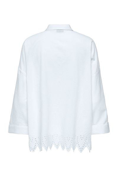 ONLY Casual Shirt Collar Solid White Women's Shirt Onlgraces Tulum Ls Emb Shirt Wvn