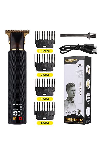 REDz Accessories Professional Hair Clipper, Smart Led Display, Usb Fast Charging, Extended Battery Life, Black