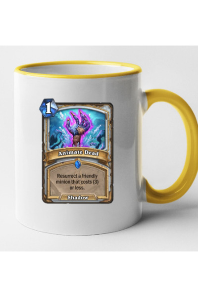 OEM Cană personalizată cu mâner galben HearthStone - Animate Dead, INOVATIX®....