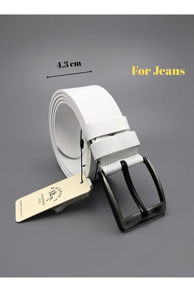willpolo Genuine Buffalo Skin White Jeans Canvas & Fabric Trouser Belts Buffalo Leather Belts