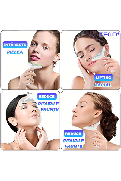 Teno Dispozitiv Facial pentru Elinimarea Ridurilor Teno®, ingrijirea gatului, masaj, alb