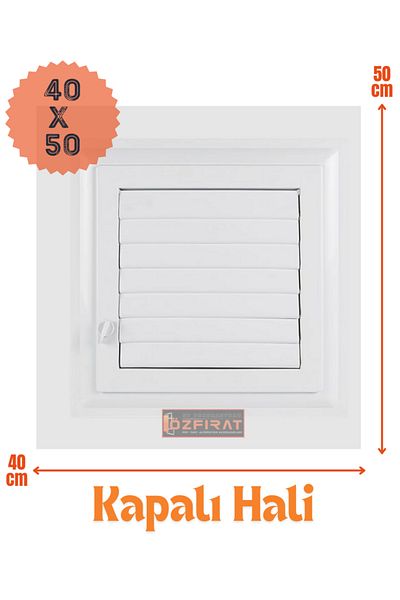 ÖZFIRAT PVC YAPI Culvert 40X50 cm Bathroom / Wc Ventilation Grille / Plastic White Color