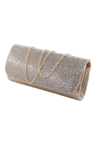 KEEBA Gold Evening Dress Bag with Waterway Stones. Evening Dress Portfolio Clutch Invitation Gold Bag Women's Gold Evening Dress Stone Bag